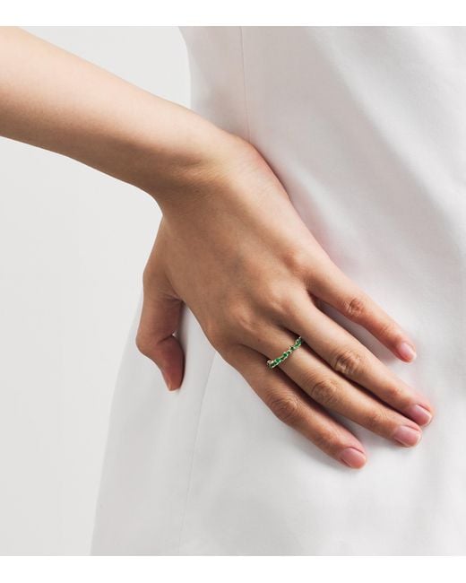 Suzanne Kalan Metallic And Emerald La Fantaisie Cosmic Eternity Ring