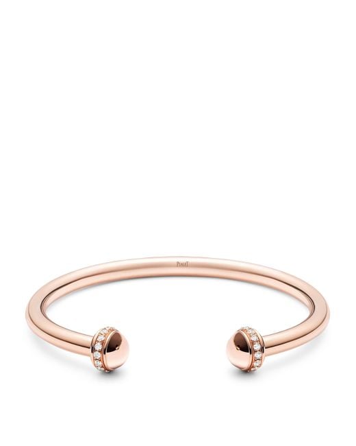 Piaget Metallic Rose And Diamond Possession Open Bangle
