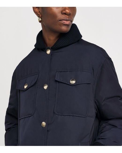 Sandro Blue Quilted Padded Jacket