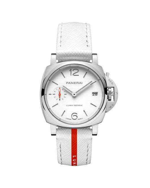 Panerai White Stainless Steel Luminor Due Luna Rossa Watch