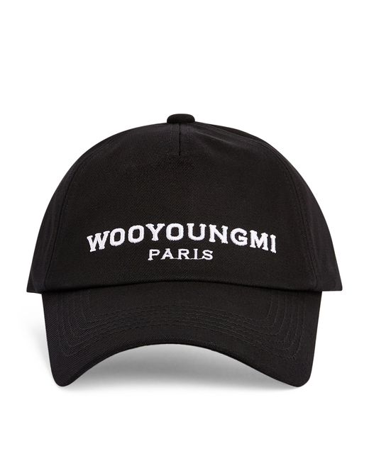 Wooyoungmi Black Embroidered Logo Cap for men