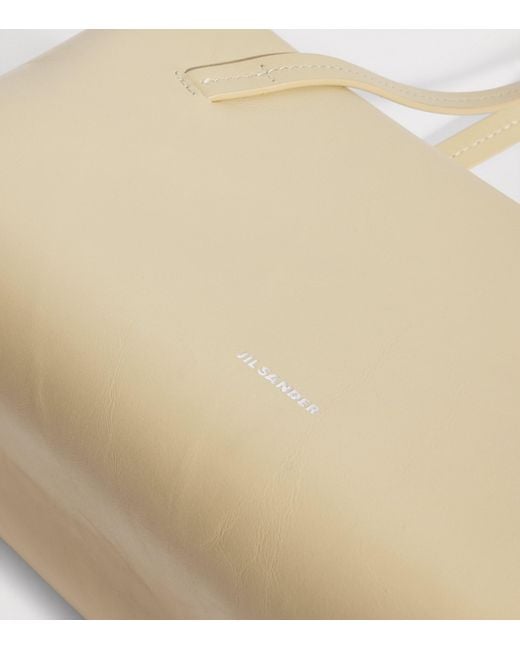 Jil Sander Natural Small Leather Goji Pillow Shoulder Bag