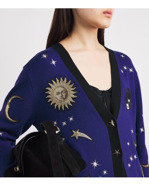 Alice + Olivia Blue Bradford Celestial Staceface Cardigan