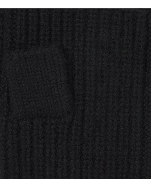 Maje Black Wool-Cashmere Mittens