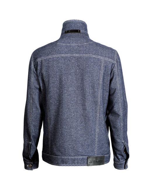 Alan Scott Blue Cashmere-Blend Denim Jacket for men