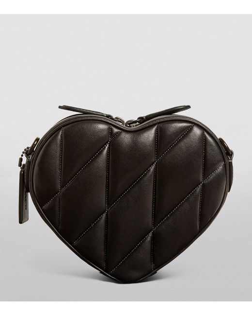 COACH Black Leather Heart Cross-body Bag