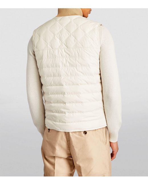 FIORONI CASHMERE White Reversible Quilted Gilet for men