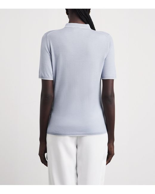 Eleventy Blue Wool Polo Sweater