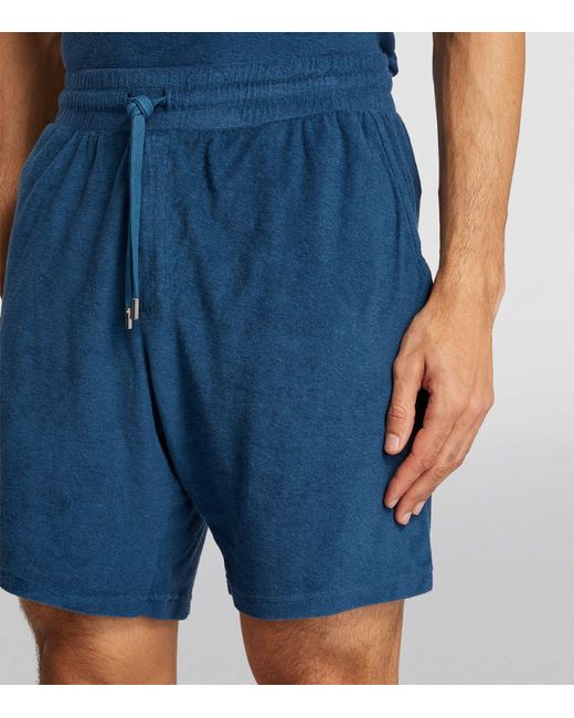 Frescobol Carioca Blue Terry Augusto Shorts for men