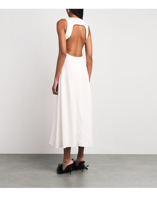 Maje White Backless Midi Dress