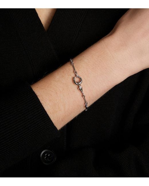 Astrid & Miyu White Rhodium-Plated Hardware Chain Bracelet