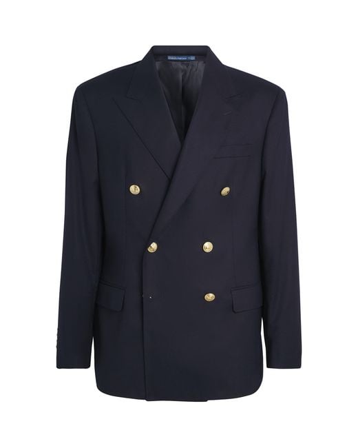 Polo Ralph Lauren Blue Wool Double-Breasted Blazer for men