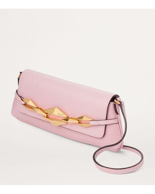 Jimmy Choo Pink Mini Leather Diamond Cross-body Bag