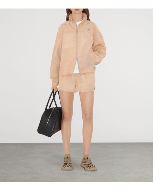 Burberry Natural B Shield-Plaque Windbreaker Jacket