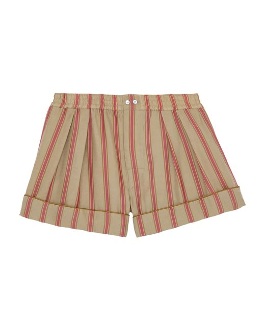 Saint Laurent Natural Cupro Stripe Pyjama Shorts for men