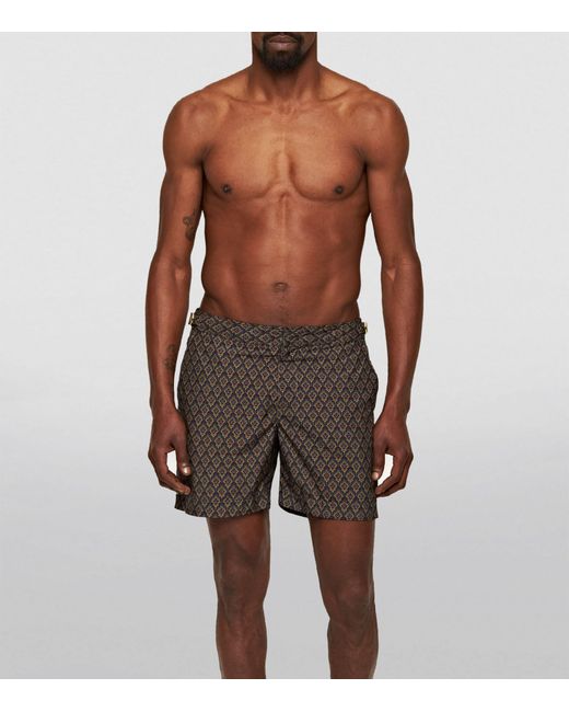 Orlebar Brown Gray Printed Bulldog Swim Shorts for men