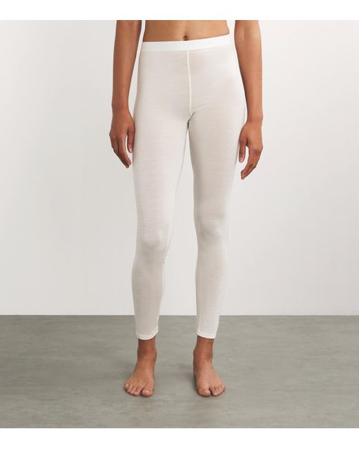 Falke White Daily Climawool Tights