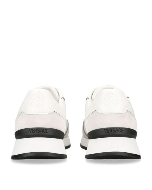 Versace White Leather Logo Sneakers for men