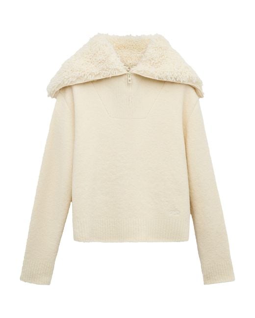 Loewe Natural Wool-Blend Zip-Up Sweater
