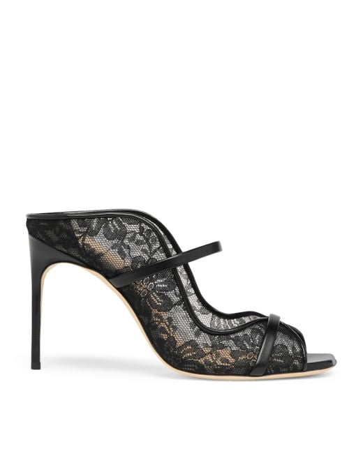 Malone Souliers Black Lace Noah Heeled Sandals 90