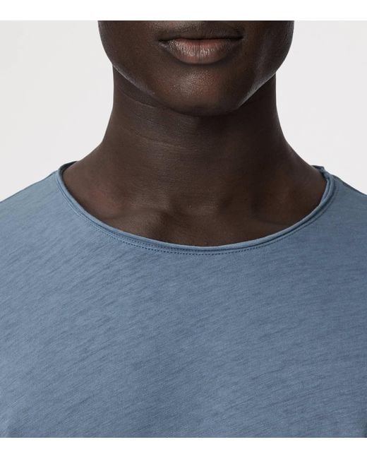 AllSaints Blue Organic Cotton Figure T-Shirt for men