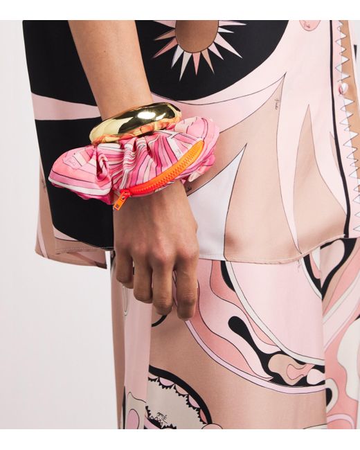 Emilio Pucci Pink Graphic Print Maxi Hair Tie