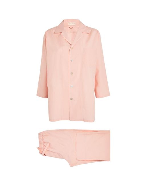 Olivia Von Halle Pink Cotton-silk Casablanca Pyjama Set