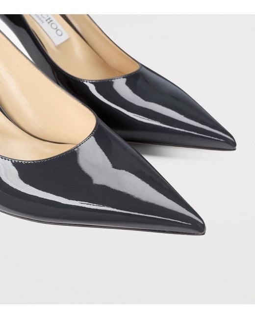 Jimmy Choo Blue Love 85 Patent Leather Pumps