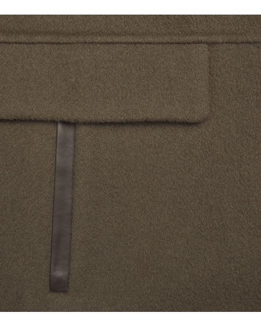 Yves Salomon Green Wool-Cashmere Structured Jacket
