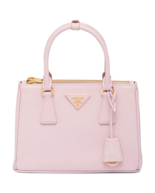 Prada Pink Small Leather Galleria Saffiano Top-handle Bag