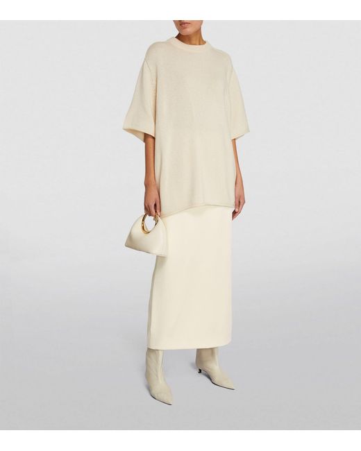 Carven White Satin Maxi Skirt