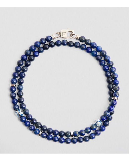 Tateossian Blue Lapis Lazuli Evil Eye Bracelet for men