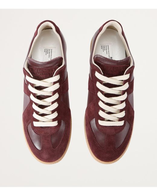 Maison Margiela Brown Leather-Suede Replica Sneakers