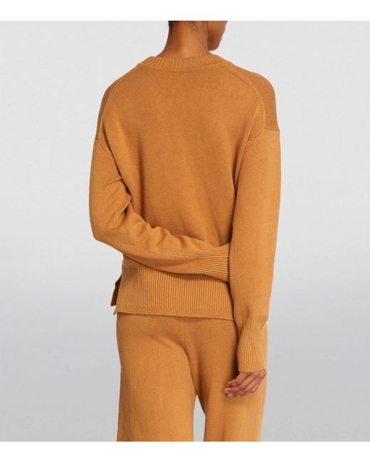 Joseph Orange Silk-blend Pintuck Sweater