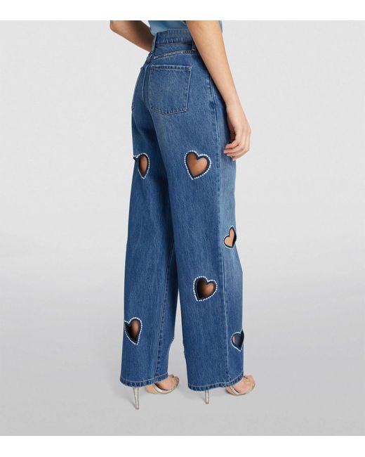 Alice + Olivia Blue Alice + Olivia Heart Cut-out Karrie Jeans