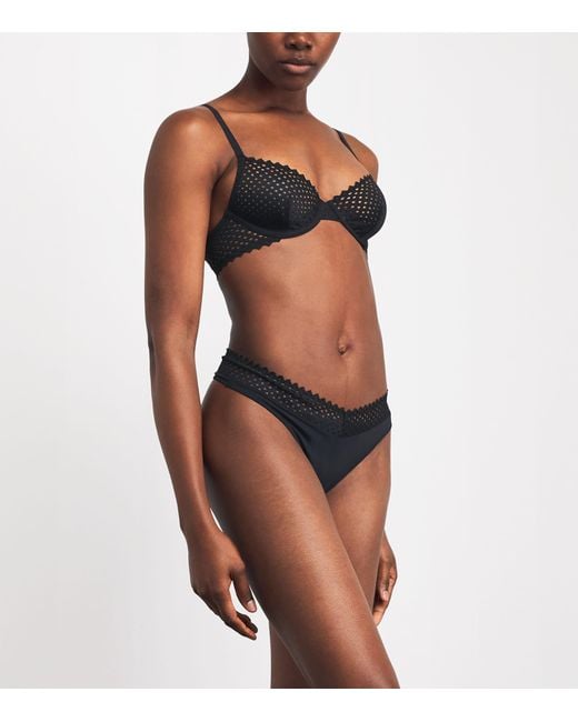 Wolford Blue Romantic Net Thong