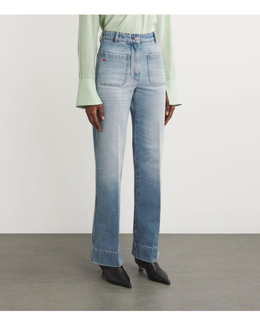 Victoria Beckham Blue Tapered Alina Straight Jeans