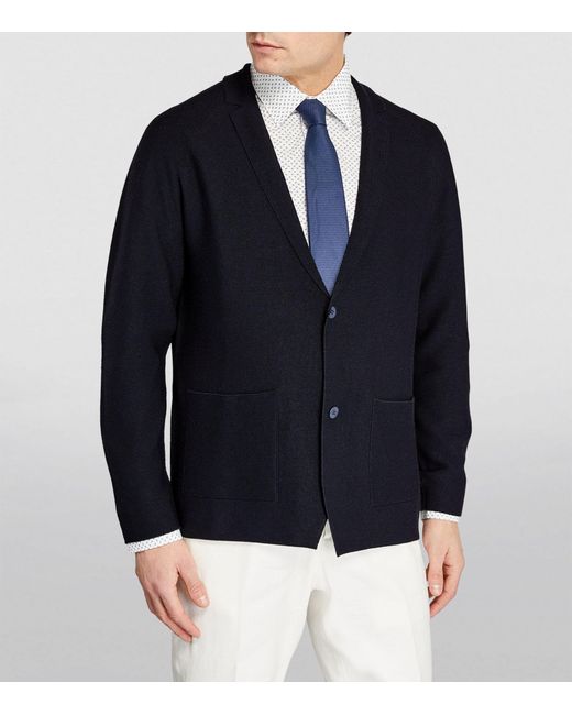 Lardini Blue Wool-silk-cashmere Cardigan for men
