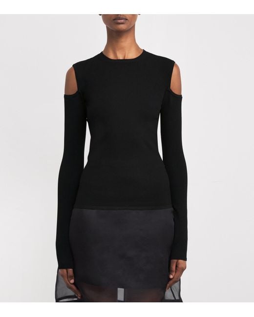 Max Mara Black Off-The-Shoulder Sweater