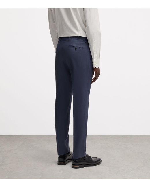 Boss Blue Virgin Wool-Silk 2-Piece Suit for men