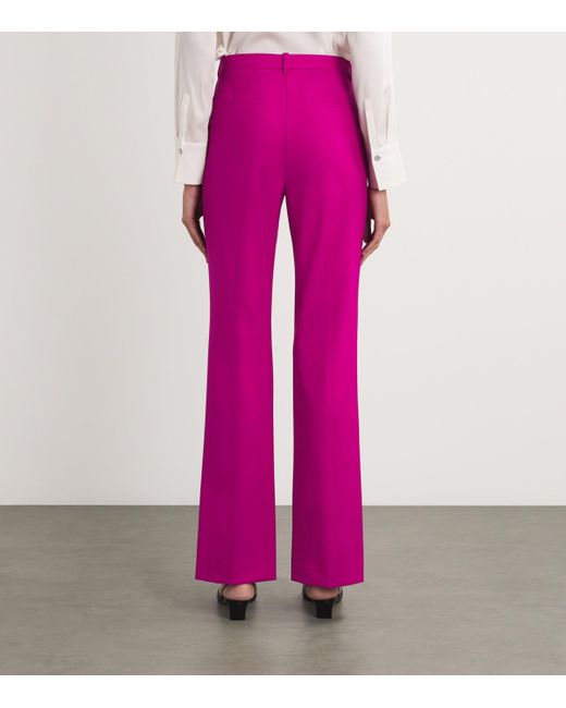 Theory Pink Wool-Blend Tailored Trousers