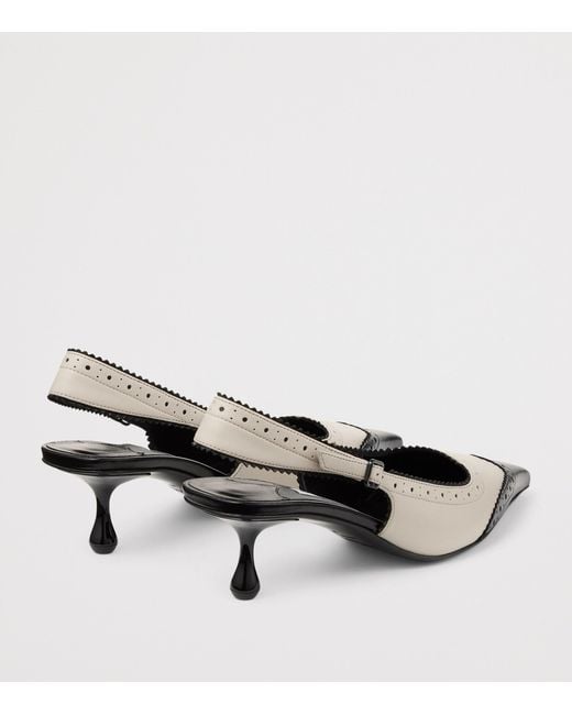 Jimmy Choo Metallic Amel 50 Leather Slingback Pumps