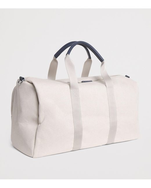 Paul & Shark White Cotton-Blend Canvas Duffle Bag for men