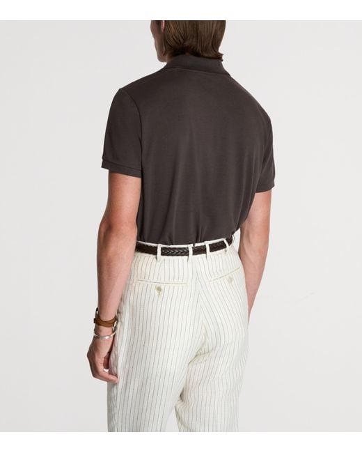 Dunhill Black Cotton-Silk Polo Shirt for men