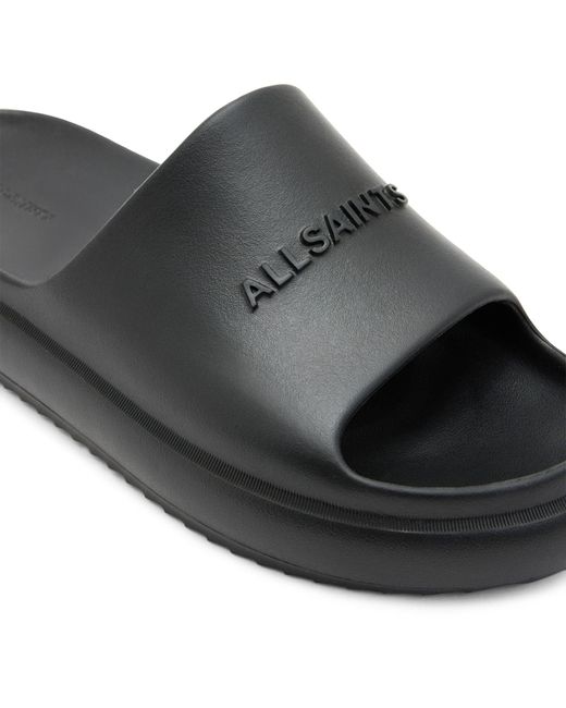 AllSaints Black Logo Dune Slides for men