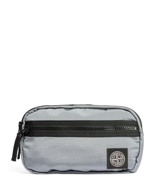 Stone Island Black Coated-Nylon Logo Belt Bag for men