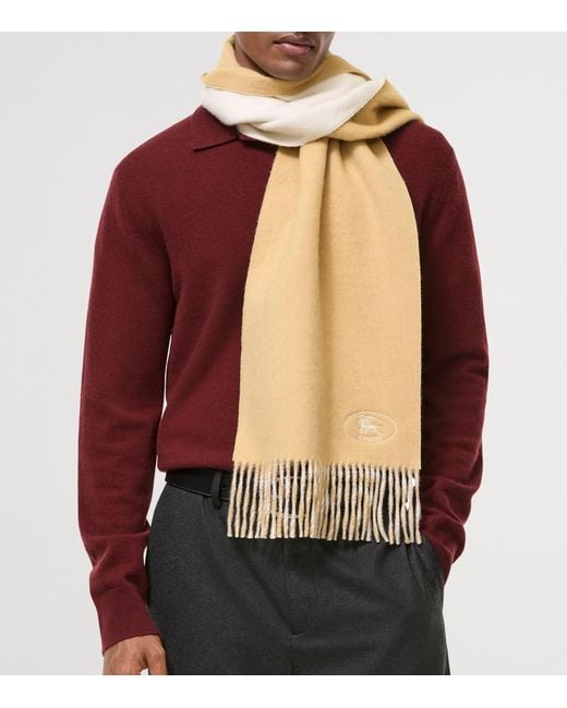 Burberry Natural Cashmere Reversible Knight Scarf