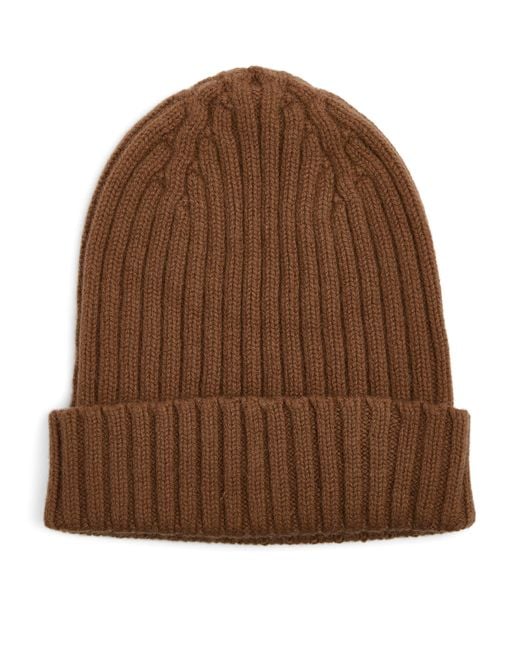 Le Bonnet Brown Wool Ribbed Beanie for men