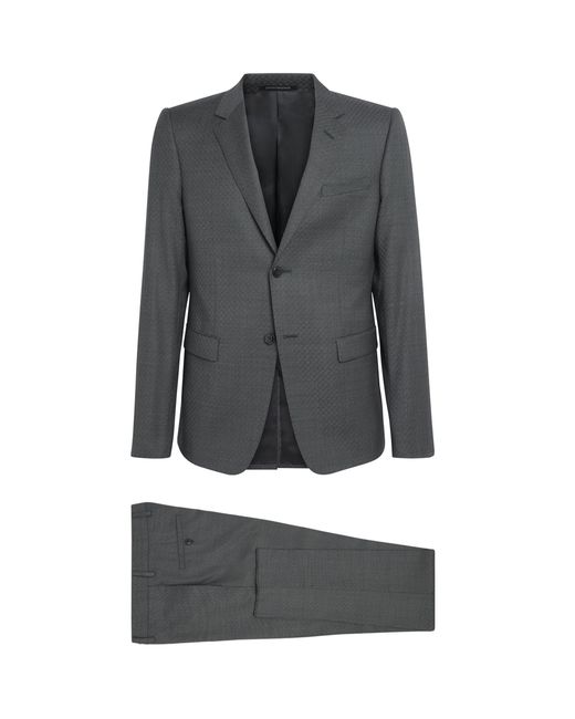 Emporio Armani Gray Wool 2-Piece Suit for men