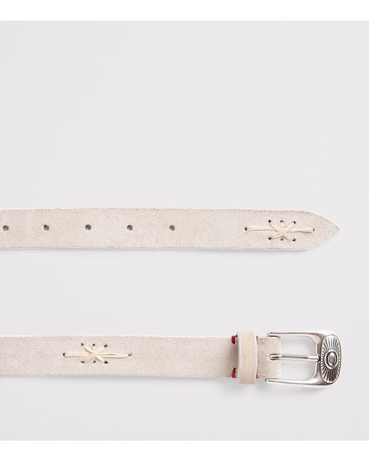 Eleventy Natural Suede Western Belt for men